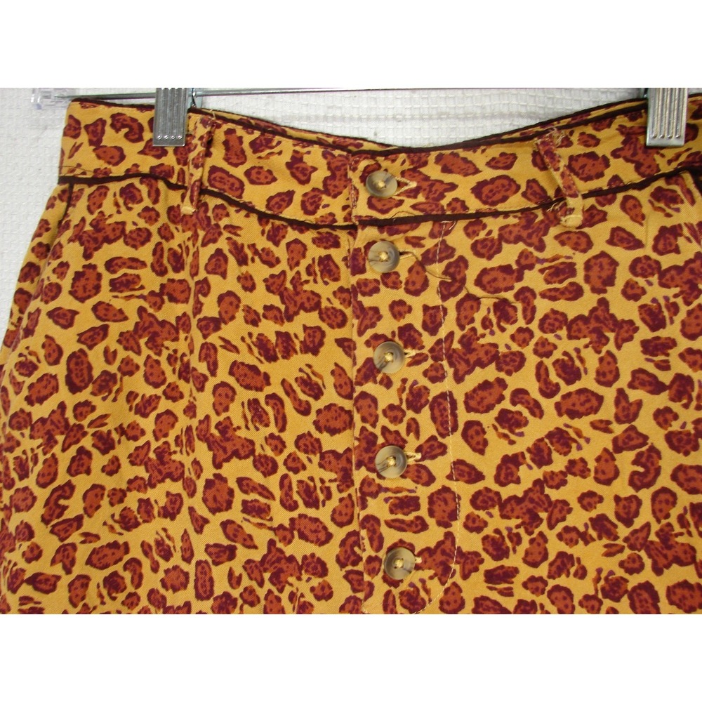 Free People Bennie Leopard Print Wide Leg Button Fly Pants Size 4 Casual Office - Picture 4 of 14